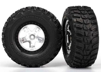 Traxxas Pneumatici Cerchi Montato Kumho Slash Hi 4x4 Vo / Raso Cromo
