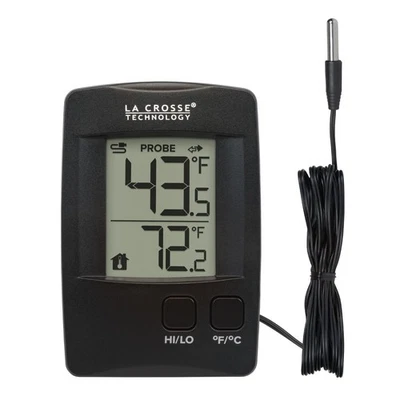 314-1410 La Crosse Technology Digital Thermometer with Wired Probe - Black