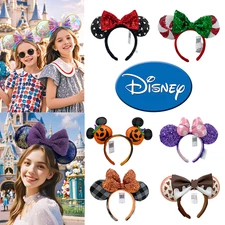 US stock .Disney Park Mickey Minnie  Mouse Ears Headband  new Sequined Hairband
