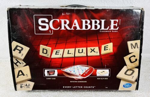 SCRABBLE Deluxe Edition Game Hasbro 2014 Complete - Picture 1 of 6