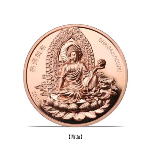 Pièce de monnaie cuivre lapin lapin Samoa 2023 Bhaisajyaguru 25 cents 40 mm - Photo 1/4