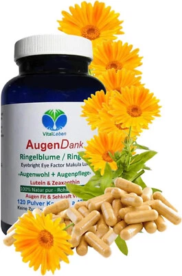 VITALLIFE Ringelblume 120 Kapseln Lutein & Zeaxanthin AUGEN Vitamine NATUR pur. 26970-120