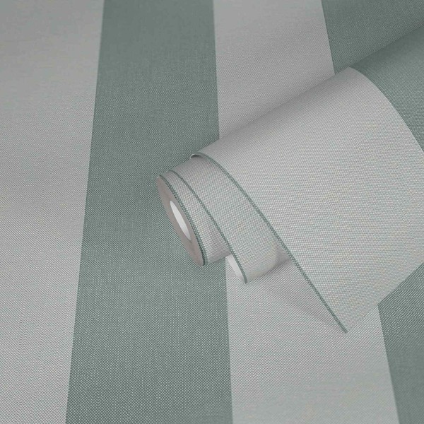 Vliestapete Blockstreifen Struktur Textiloptik GrüN Grau 3979-11 (2,76€/1Qm)-image