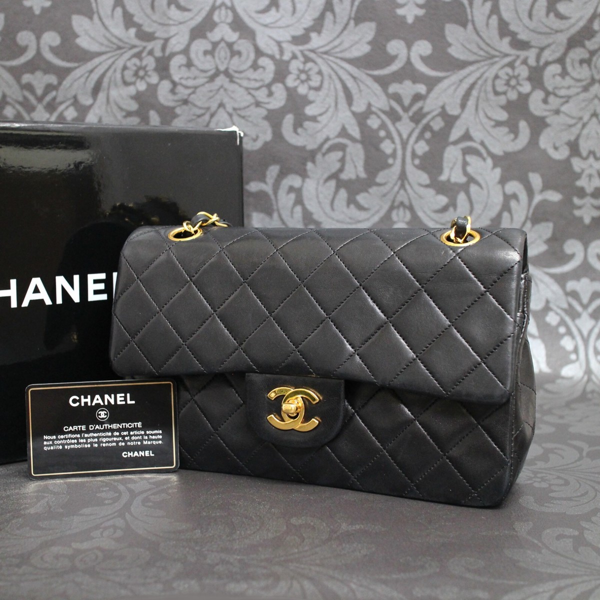 CHANEL Lamb Skin Double Flap 23 Small Chain Shoulder Bag #2762