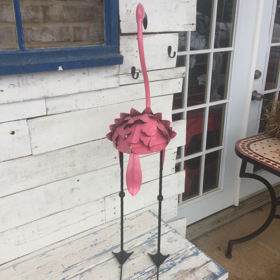Adorno de patio de flamenco rosa brillante siglo novedad decoración jardín césped arte Foto 3 de 4
