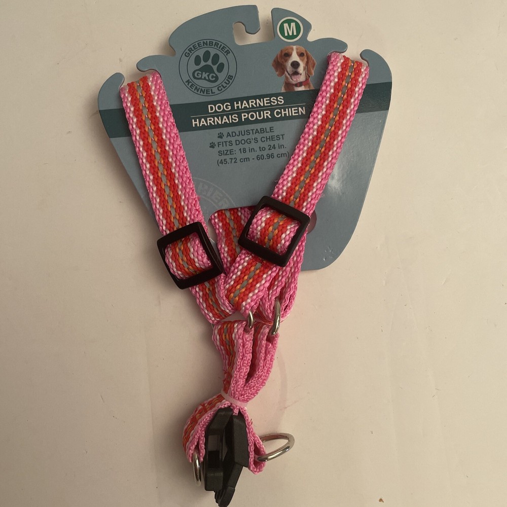 Dog Harness Greenbrier Kennel Club Multicolor Adjustable Size M 18to24"