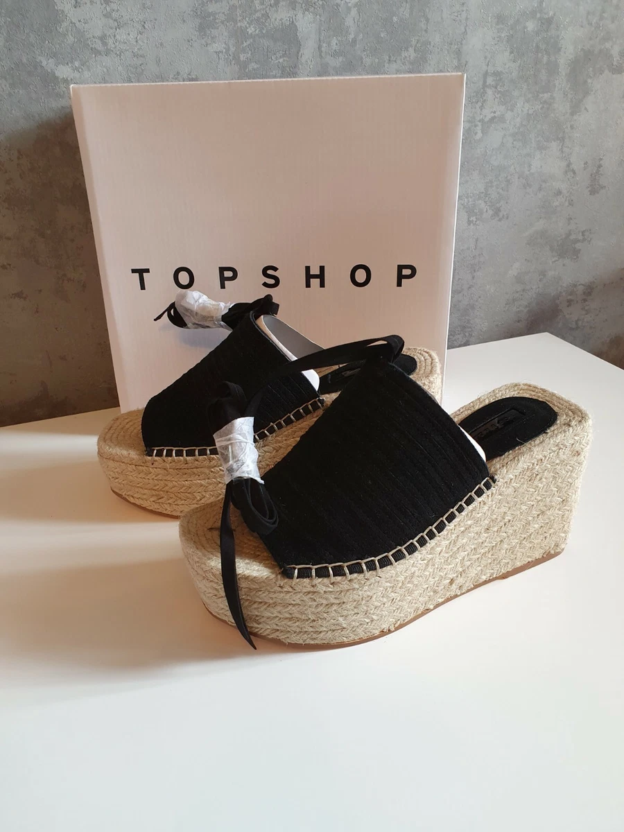 Topshop Weekend Black Wedge Espadrilles Size 5 Brand New in Box RRP | eBay