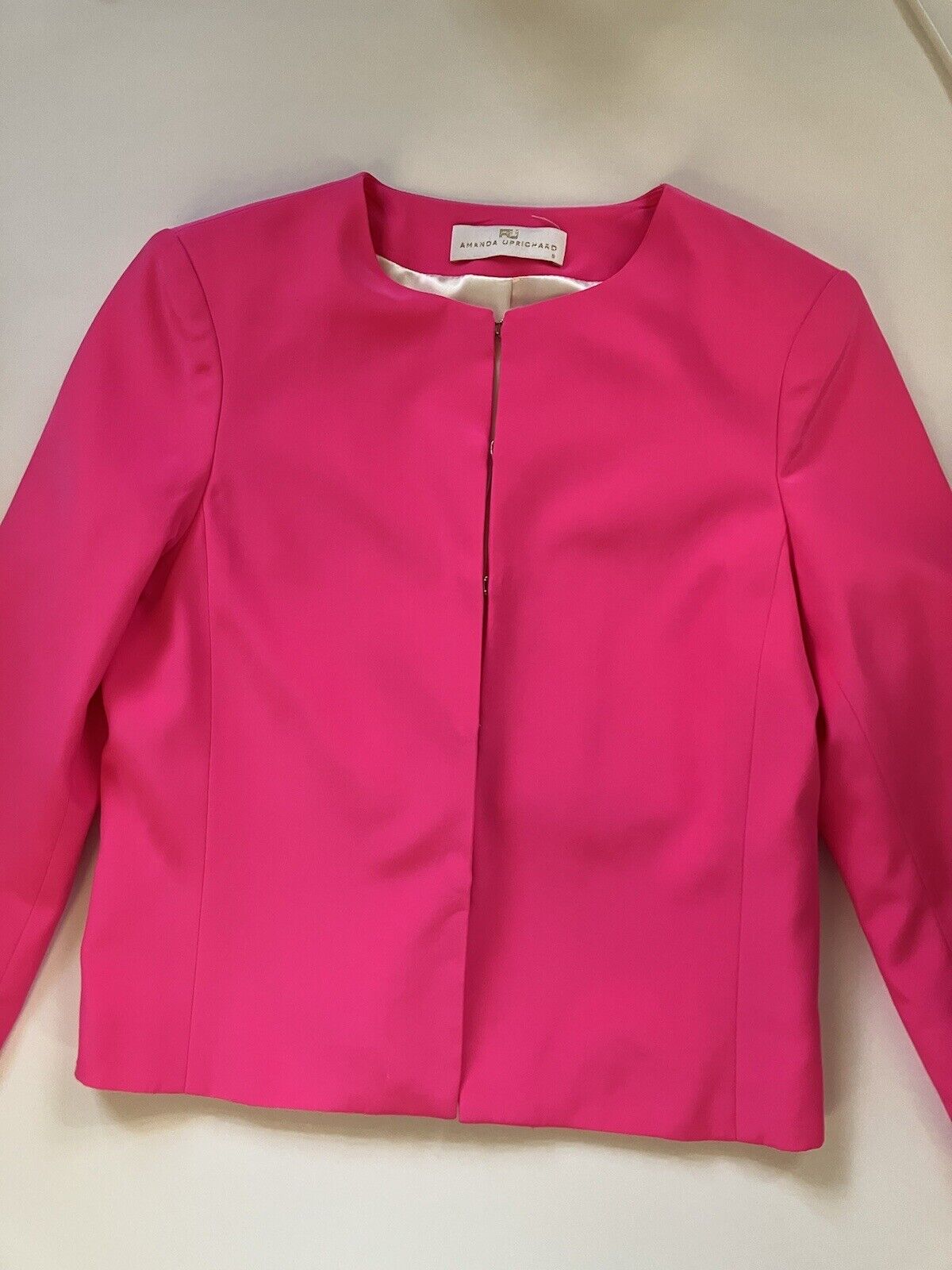 Amanda Uprichard Hot Pink Crop Blazer Size S - image 9