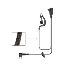 Klein Bodyguard-M1-BR Split-Wire Earpiece Braided Cable for Motorola 2-Pin Radio