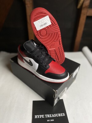 BRAND NEW Jordan 1 Low Bred Toe 553560-612 GS SIZE 6Y,6.5Y
