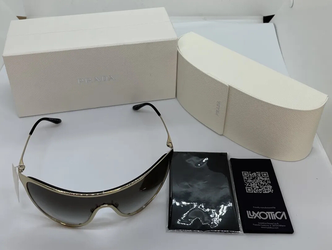 NEW Prada Sunglasses for Women SPR 72V Gold Frame Brown Lens  display picture 2