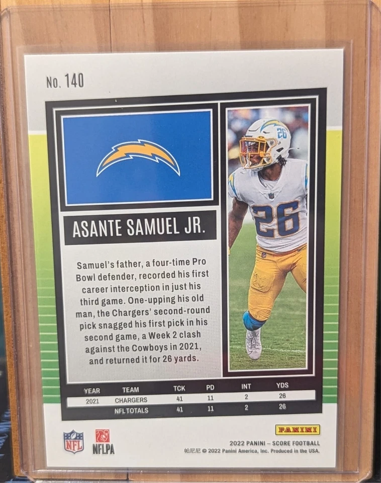 2022 Panini Score Asante Samuel Jr. #140 SHOWCASE 23/100! - Image 2 of 3