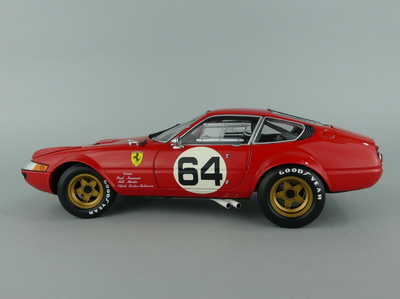 Miniature Kyosho 1/18 - Ferrari 365 GTB/4 Competizione N°64 Daytona - Paul Newman - RARE