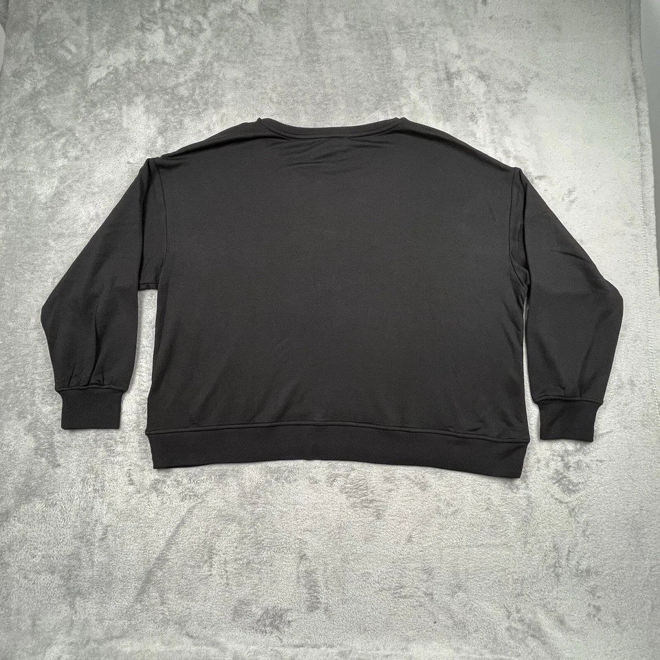 Sudadera suave Cynthia Rowley para mujer XL negra Boo lentejuelas manga larga elástica Foto 2 de 4