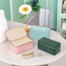 Travel Jewelry Box Organizer w/6 Small  Zipped Pouches for Necklace Ring Earring