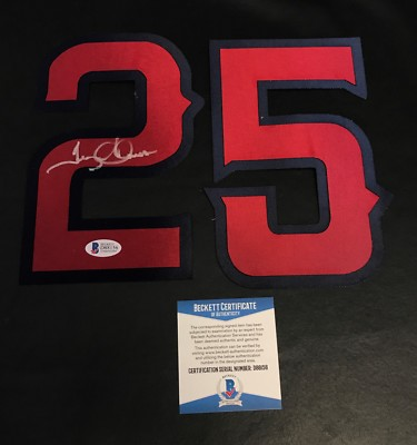 #ad TROY GLAUS SIGNED AUTOGRAPH ANAHEIM ANGELS JERSEY NUMBER KIT BECKETT BAS COA $101.25