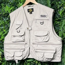 WHITE RIVER Jacket Vest Men Medium Tan Fishing Tactical Safari Utility 2603