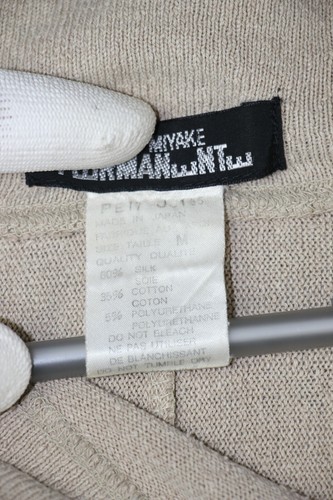 ISSEY MIYAKE PERMANENTE Silk Made in Japan MENS 1/2 zip Biege Knit PULLOVER Sz M - Picture 6 of 12