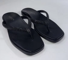 Vionic  Womens Vista Shine Black shimmery flip flops size 6.5