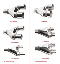 Single/Dual Y-pipe Exhaust Pipe Adapter Connector SS T201 2.25" or 2.5" or 3" ID