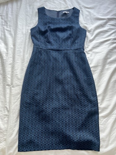 Anna Thomas Dress 8 Navy Blue Pencil Sleeveless Work Office corporate Rrp $898 - Picture 11 of 16