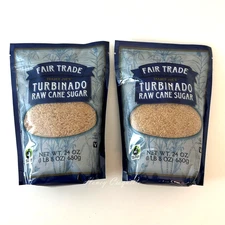 2 Pack Trader Joe’s Turbinado Raw Cane Sugar Fair Trade 24 Oz Each Vegan