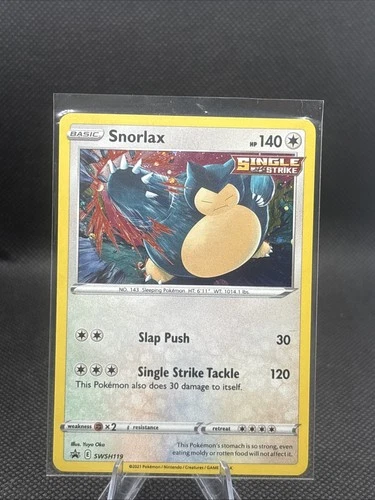Snorlax SWSH119 Black Star Promo 2021 Rare Cosmos Holo Rare Pokemon TCG Card NM