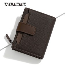 RFID Blocking Women's Small Leather Wallet Credit Card Holder Mini Bifold Purse