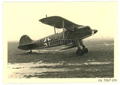 Orig. Foto Heinkel He 51 Flugzeug an Flugplatz LITTEN b. Bautzen 1940