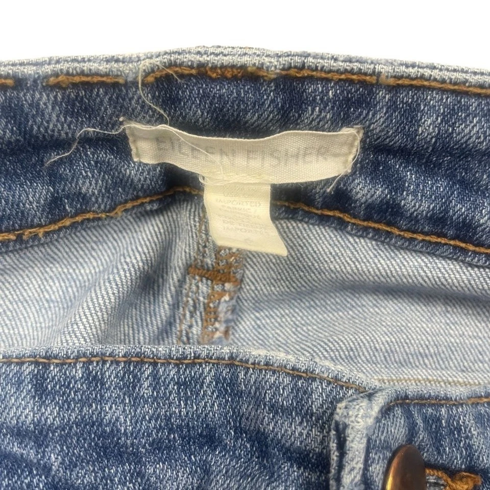 Eileen Fisher 6 Jeans Zipper Skinny Cotton Blend Denim - Image 2 of 4