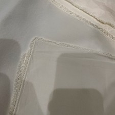 Vintage White Baby Blanket Embroidery On Edges For Christening 32" Square