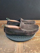 Ermenegildo Zegna Chocolate Brown Suede Driver Shoes Loafers SZ 8.5 EU / 9.5 US