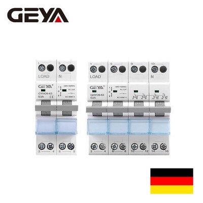 GEYA Wahlschalter Umschalter Manueller 1-0-2 63A Reiheneinbau PSA 2/4polig 