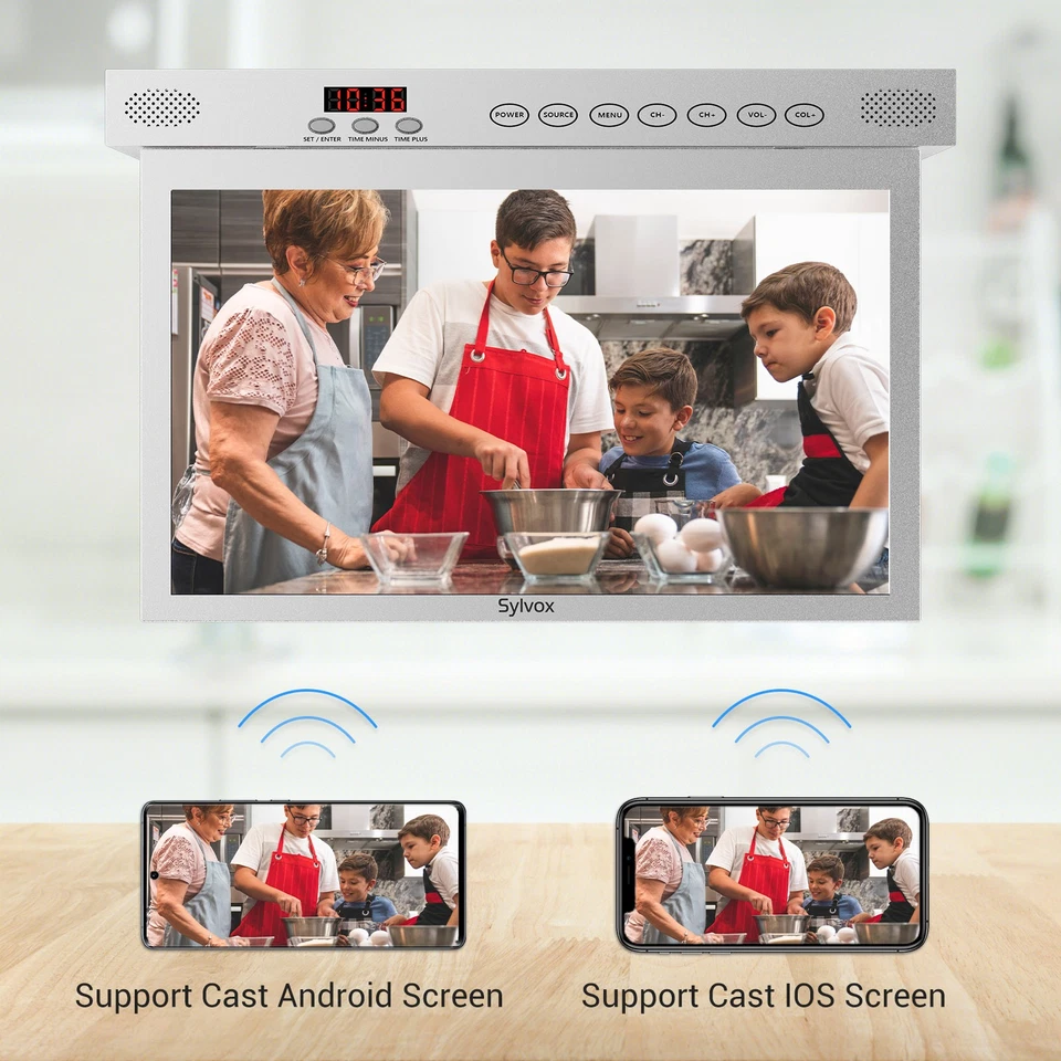 15.6 Zoll Smart Google TV küchen Fernseher mit WLAN HBBTV ±180° drehbar - Bild 2 von 4