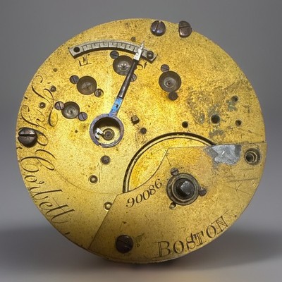   ️ Antique M.A. Corbett Boston Pocket Watch Movement Estate Watchmaker Find