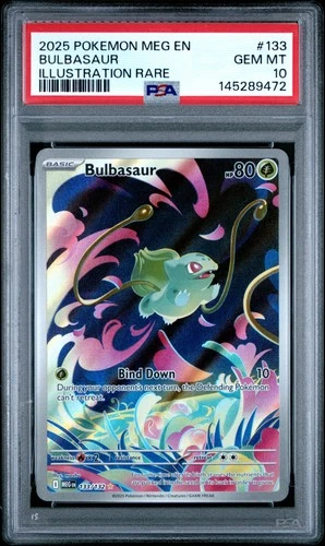 2025 POKEMON MEG EN-MEGA EVOLUTION ILLUSTRATION RARE #133 BULBASAUR PSA 10