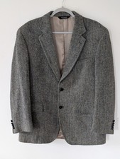 VTG Jos. A. Bank Harris Tweed Men Blazer 42 Wool Herringbone Hand Woven Scotland