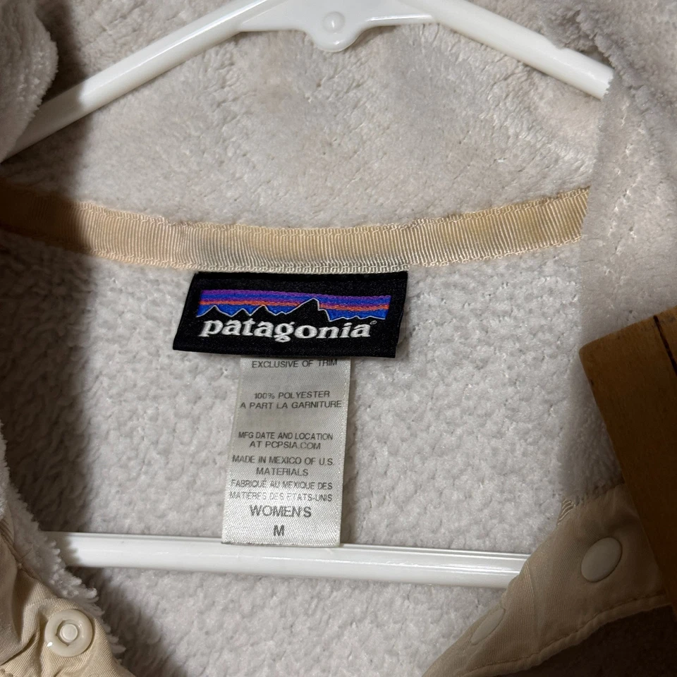 Suéter polar vintage Patagonia crema botón a presión para mujer talla mediana Y2K Foto 4 de 4