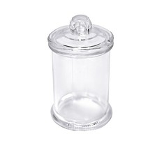 12 Clear 3.5" Mini Plastic Candy Jars Lids Favor Holders Party Events Supplies