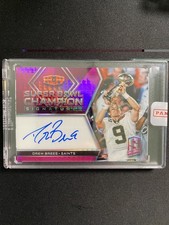 2018 Panini Spectra Super Bowl Champion Neon Pink Drew Brees On Card Auto 5/10