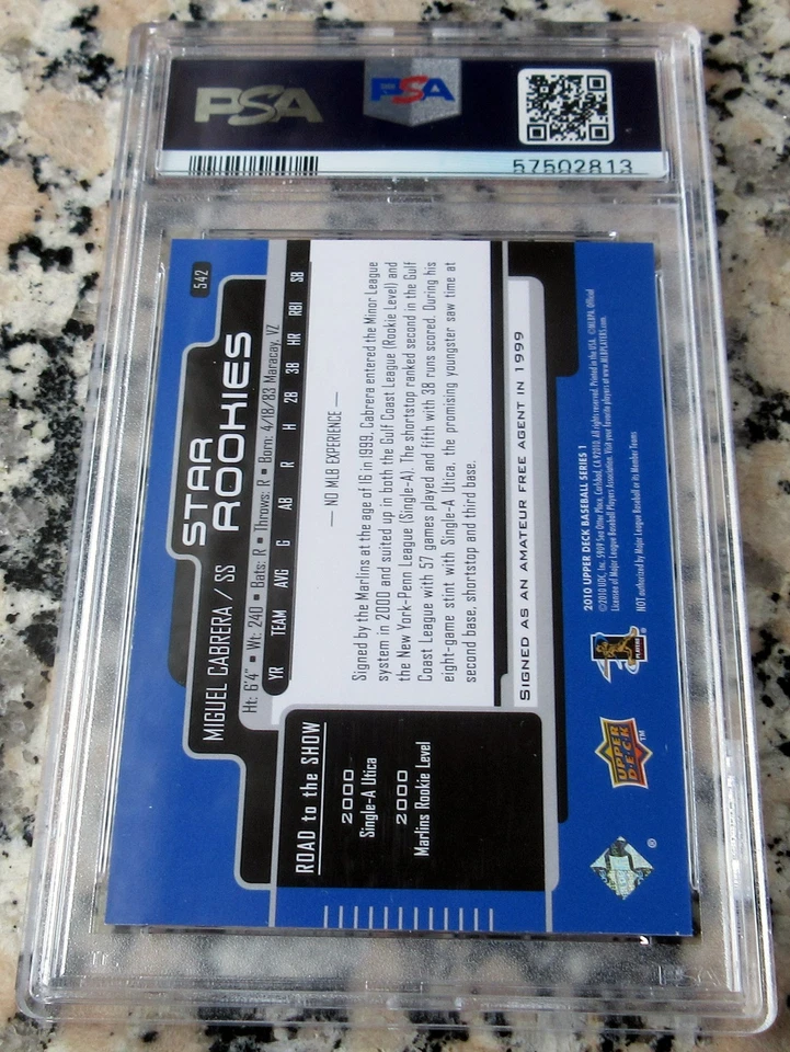 MIGUEL CABRERA Upper Deck STAR Rookie Update PSA 10 GEM MINT VERY RARE POP 1 HOF - Image 3 of 3