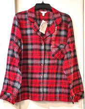 Charter Club Printed Cotton Flannel Packaged Pajama TOP Classic Plaid Size XL
