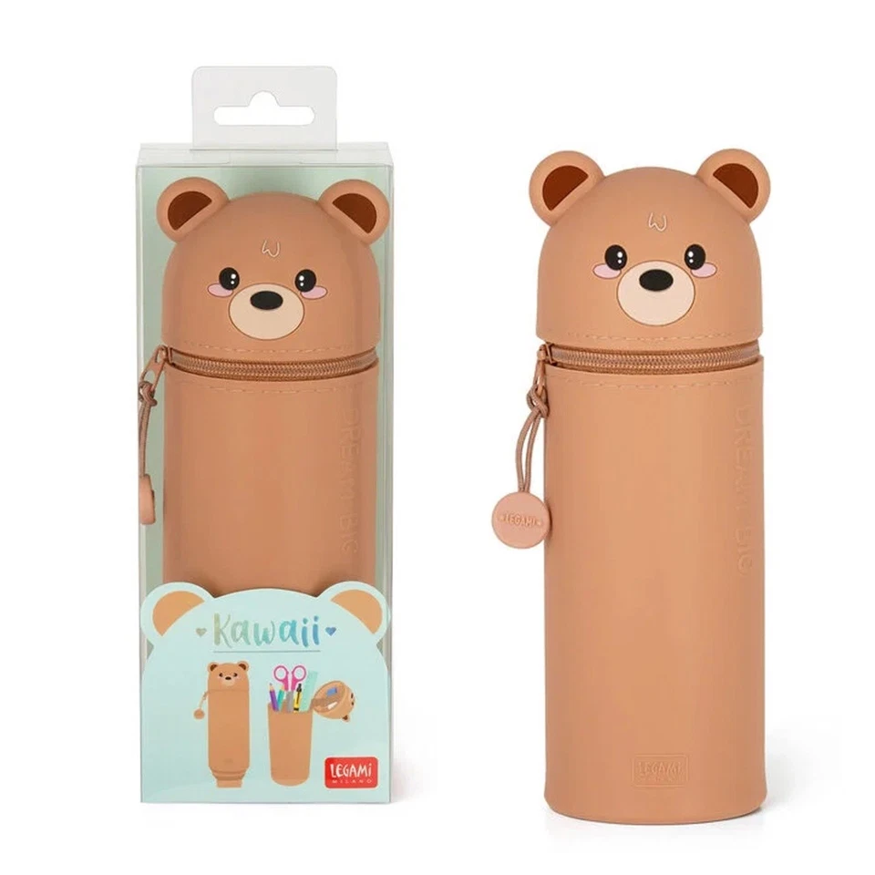 LEGAMI 2-IN-1 KAWAII FEDERMÄPPCHEN SCHLAMPER STIFTEHALTER BÄR NEU OVP