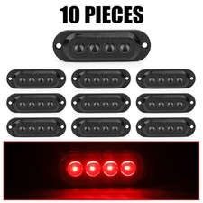 10x Red 3.5 Side Marker 4 Led Clearance Lights Truck Trailer Lorry Lamp Smoke