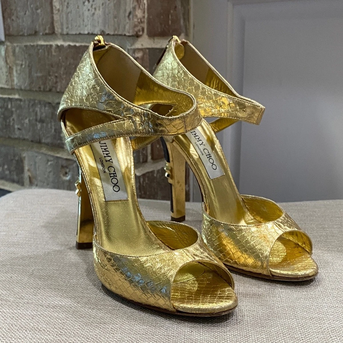 Jimmy Choo Gold Heels for Women for sale - eBay