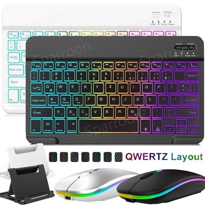 QWERTZ Beleuchtete Tastatur Maus Für Huawei HONOR Pad X9A X9 Pro 11.5 X9 X8 Pro