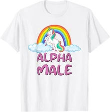 Alpha Male Unicorn Rainbow funny meme sarcastic Humor T-Shirt