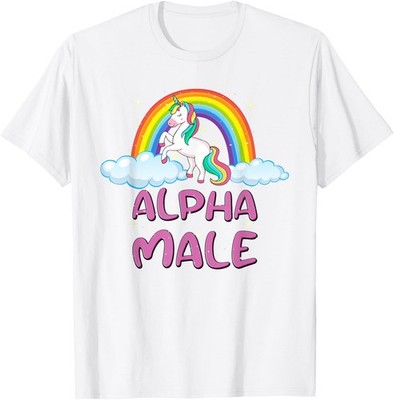 Alpha Male Unicorn Rainbow funny meme sarcastic Humor T-Shirt