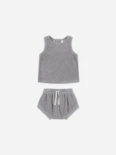 Quincy Mae Terry Tank and Short Set Lagoon 12-18M One-Piece Baby Clothes