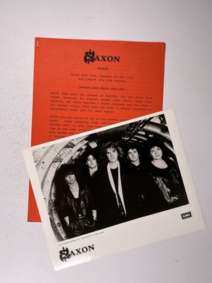 Saxon Press Release And Photograph Original EMI Records Promotional Circa 1988